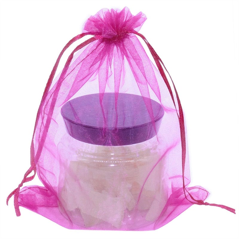 SUNGULF 100pcs Organza Pouch Bag Drawstring 6"x9" 16x22cm Strong Gift Candy Bag Jewelry Party Wedding Favor (Hot Pink) - Image 4